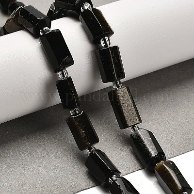 Естественный золотистый отлив обсидиан бисер пряди G-K245-I19-01-1