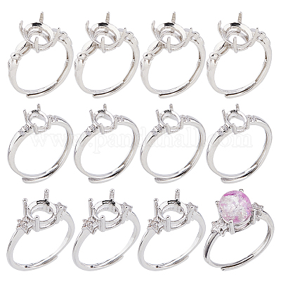 12 шт. 4-х стилевые латунные регулируемые кольца FIND-HS0001-77-1