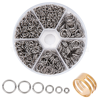 1000 Anneaux De Saut 5mm Acier Inoxydable - Ouverts Et Ronds - Pour Fabrication De Bijoux DIY