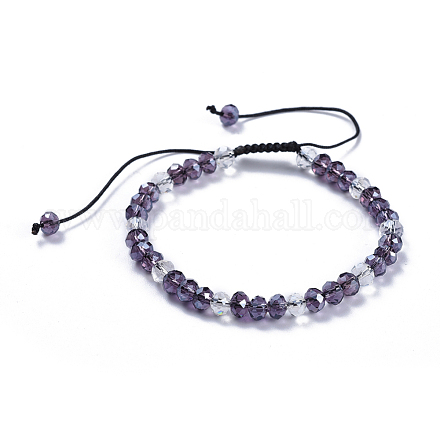 Adjustable Glass Braided Bead Bracelets BJEW-JB04421-02-1