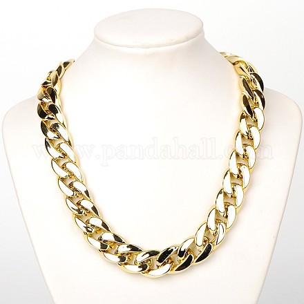 Collar de cadena de plástico Cubc Gold Link Ccb para hombres NJEW-JN00841-1