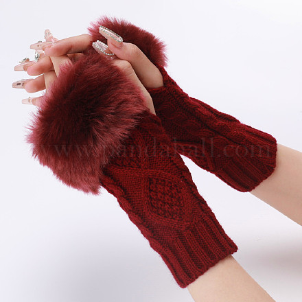 Gants sans doigts à tricoter en fils de fibres de polyacrylonitrile COHT-PW0001-15D-1