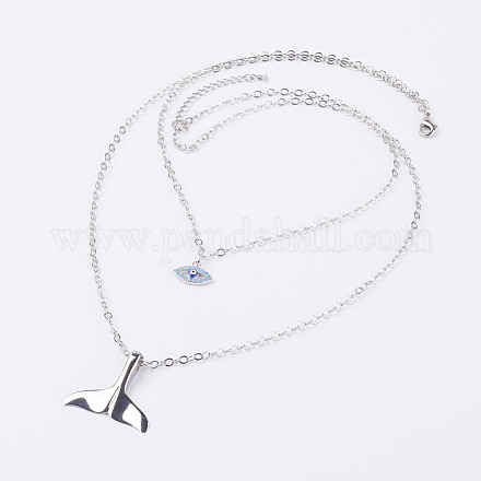 316 Stainless Steel Two Tiered Necklaces NJEW-JN02056-1