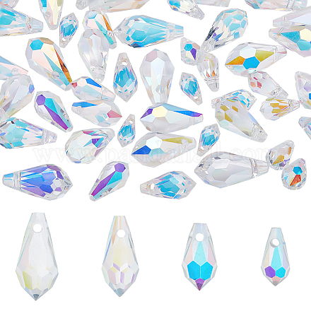 AHANDMAKER 48 Pcs Teardrop Crystal Beads EGLA-GA0001-11-1