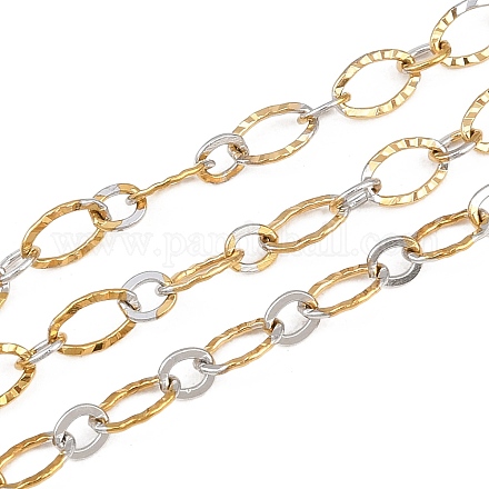 Двухцветные цепочки из нержавеющей стали 304 с текстурированными овальными звеньями&nbsp;CHS-P028-11A-1