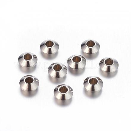 201 perles d'espacement bicône en acier inoxydable STAS-Q174-01-1