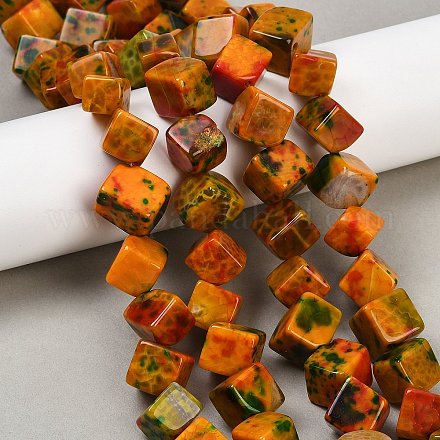 Окрашенные естественный агат бисер пряди G-U029-D01-1