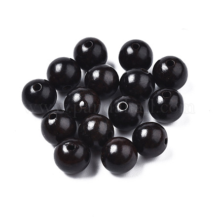 Perles en bois d'ébène naturel non teint WOOD-Q046-03B-01-1
