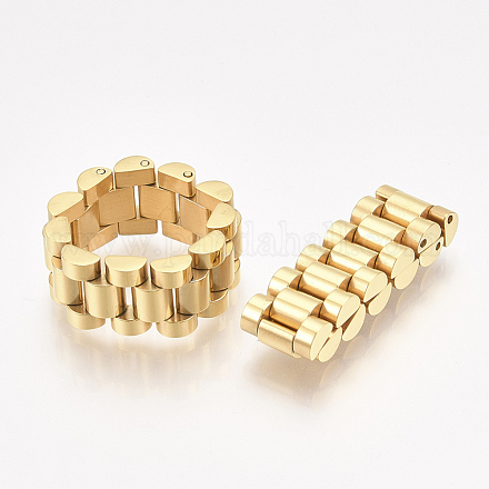 メンズ304ステンレスリング  パンサーチェーンフィンガー指輪  ゴールドカラー  サイズ5  16mm STAS-S079-101A-01-1