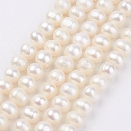 Fili di perle di perle d'acqua dolce coltivate naturali PEAR-D187-48-1