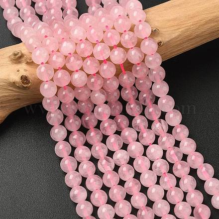 Круглый натуральный сорт мадагаскарских нитей из розового кварца G-F222-41-6mm-1