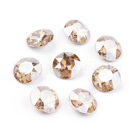 Apuntado hacia atrás & dorso plateado Diamante de imitación de cristal Cabujones RGLA-J012-8mm-001GS-1