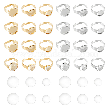 Kit per la creazione di anelli per dito a cupola vuoti dicosmetici fai da te DIY-DC0001-61-1