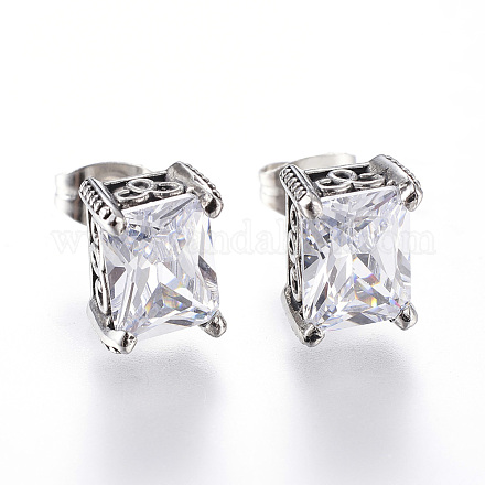 Серьги-гвоздики из хирургической нержавеющей стали 316 EJEW-H314-01B-1