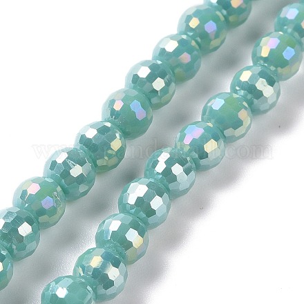 Chapelets de perles en verre opaque de couleur unie X-GLAA-E036-10A-1