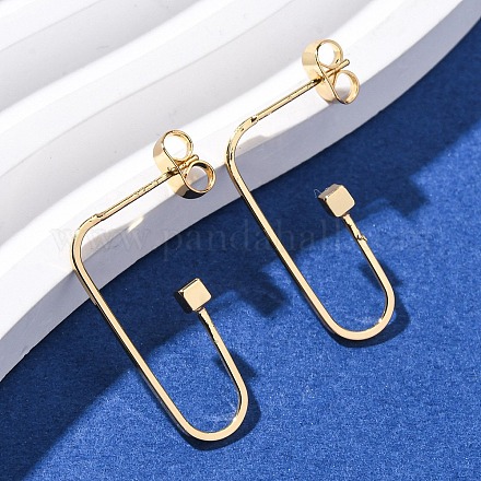 Кубические серьги-гвоздики из латуни EJEW-S280-04G-1