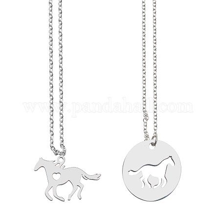 Набор для самостоятельного изготовления ожерелья с подвеской в виде лошади из нержавеющей стали 304 DIY-DR0001-44-1