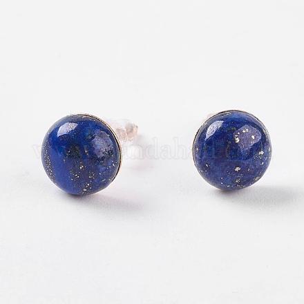 Orecchini a bottone in lapis lazuli naturali tinti EJEW-G223-A10-1