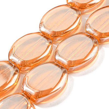 Brins de perles de verre transparentes plaquées lustre EGLA-G037-05A-PL01-1