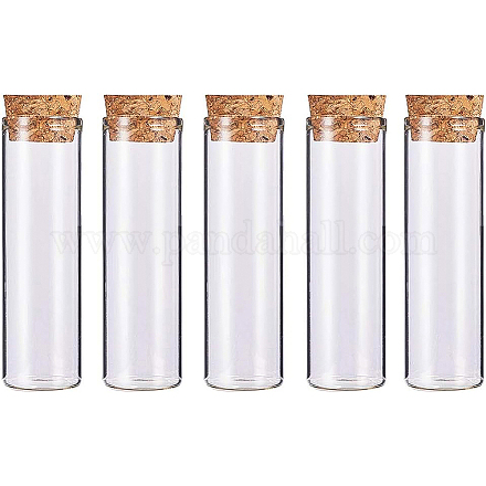 Benecreat 10 Packung 55ml Glasröhrchen Flaschen transparente Dekorationsflaschen mit Korkstopfen für Kunst AJEW-BC0003-05-1