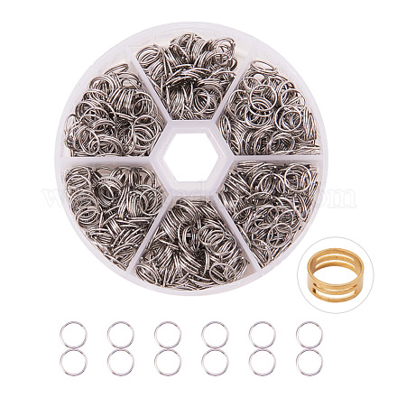 Pandahall elite 304 anillos partidos de acero inoxidable STAS-PH0004-04-8mm-1