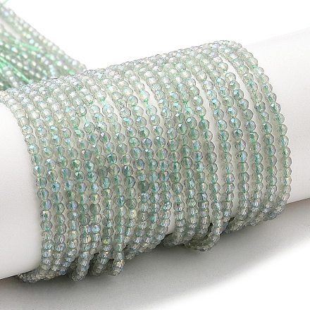 Chapelets de perles en verre transparent électrolytique GLAA-H021-01A-FR07-1