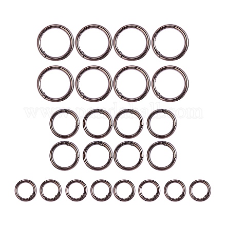 24 pcs 3 styles d'anneaux de porte à ressort en alliage AJEW-SZ0001-40-1