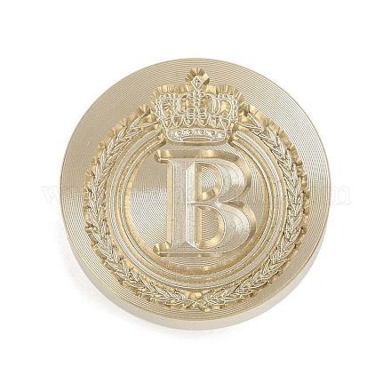 Золотистый тон корона начальная восковая печать латунные штампы головки AJEW-A065-01B-1