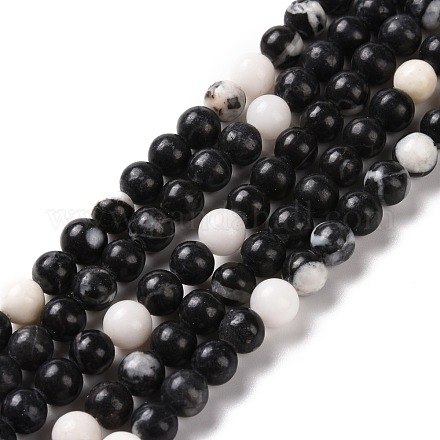 Chapelets de perles en zèbre naturel G-E072-01A-1
