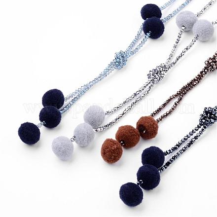 Glass Beads Lariat Necklaces NJEW-D268-M-1