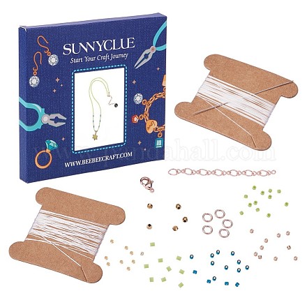 Sunnyclue Saatperlen-Halsketten-Sets zum Selbermachen DIY-SC0005-07B-1