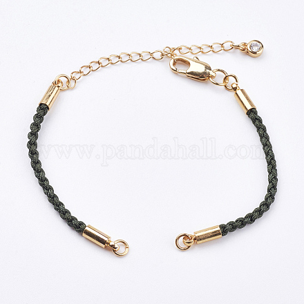 Braided Cotton Cord Bracelet Making MAK-I006-16G-1