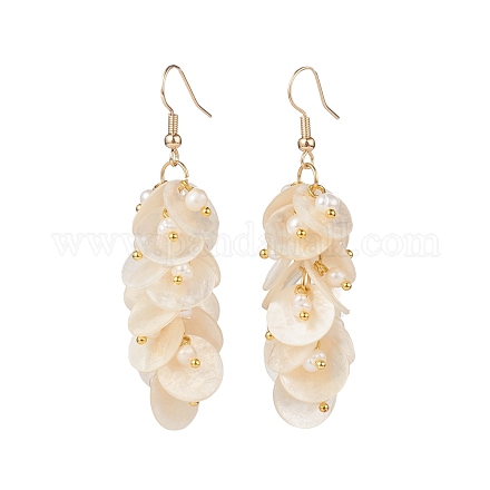 Natural Capiz Shell Cluster Earrings EJEW-JE04471-1
