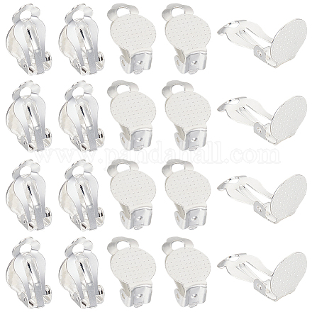 40 шт. фурнитура для сережек-клипс из нержавеющей стали 304 STAS-SC0008-39S-1