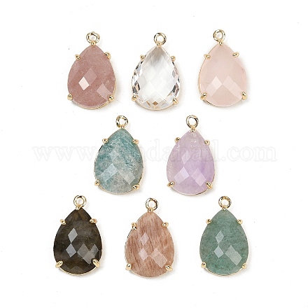 Подвески с огранкой из натуральных смешанных драгоценных камней G-K347-05G-1
