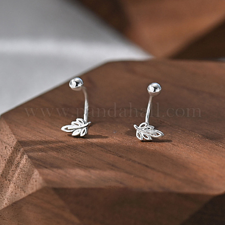 Orecchini a bottone in argento fine s999 EJEW-A127-04S-1