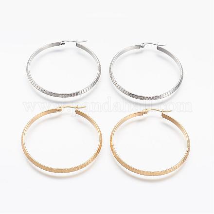 304 Stainless Steel Hoop Earrings EJEW-N0039-20-1