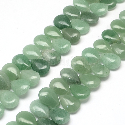 Drop Natural Green Aventurine Pendant Beads Strands G-R307-08-1