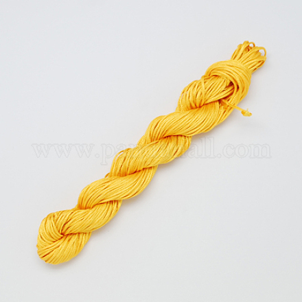 ナイロン糸  作るカスタム織りブレスレットのためのナイロン製のアクセサリーコード  ゴールド  2mm  約13.12ヤード（12m）/バンドル  10のバンドル/袋  約131.23ヤード（120m）/バッグ NWIR-R002-2mm-16-1