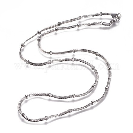 Collares de cadena de espiga de 304 acero inoxidable NJEW-F261-04P-1