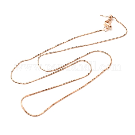 1 мм стойка покрытие латунная цепочка коробка регулируемые слайдер ожерелья для женщин мужчин MAK-L044-02RG-1