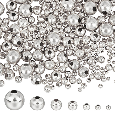 Beebeecraft 550 pièces 7 style 304 perles en acier inoxydable STAS-BBC0003-87-1