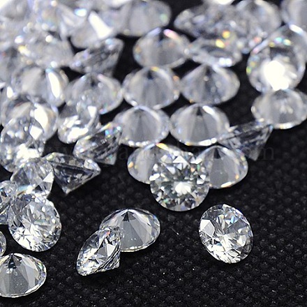 ダイヤモンド形状グレードAAAキュービックジルコニアカボション  多面カット  透明  1.75mm ZIRC-J013-01-1.75mm-1