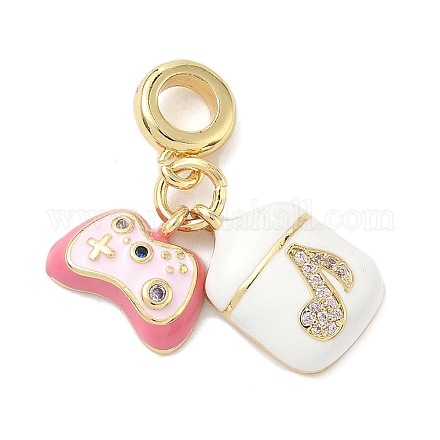 Латунь микропаве прозрачный кубический цирконий европейские подвески с подвесками KK-K368-35G-1