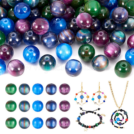 5 Bags 5 Colors Opaque Sparkling Star Resin Beads RESI-TA0001-86-1