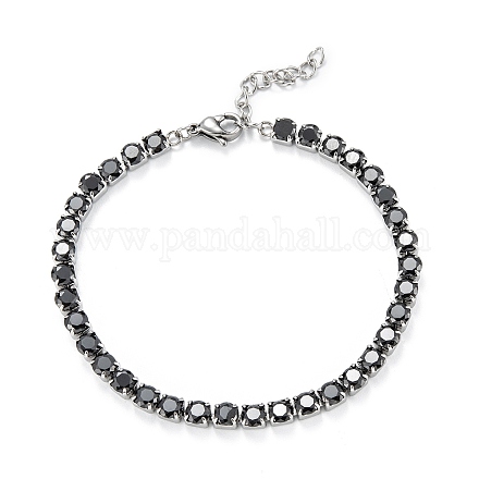 304 Stainless Steel  Rhinestones Link Chain Bracelets STAS-A052-15P-C-1