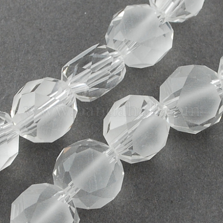 Chapelets de perles en verre mate FGLA-R038-8mm-18-1
