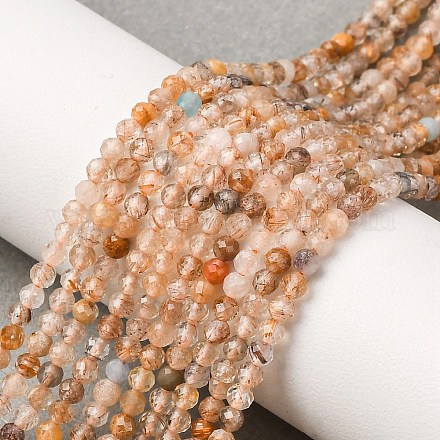 Нити бусин из натурального рутилированного кварца G-D314-A01-2mm-1