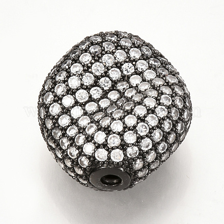 Perles de zircone cubique micro pave en Laiton ZIRC-T004-50B-1