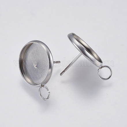 Accessoires des clous d'oreilles en 201 acier inoxydable STAS-I097-023-14mm-1